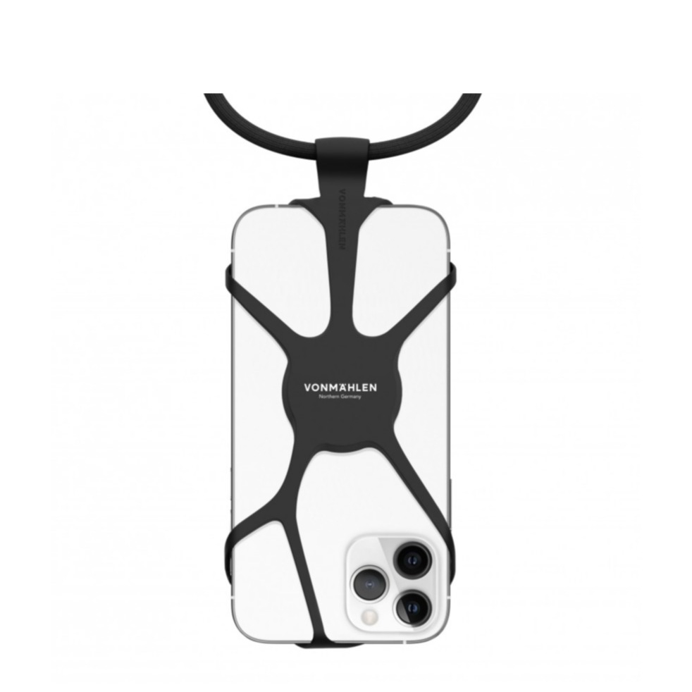 Image of Vonmählen - (150cm) Universal Necklace Handykette Umhängeband Infinity mit Silikon Halterung (INF00001) - Schwarz bei Apfelkiste.ch