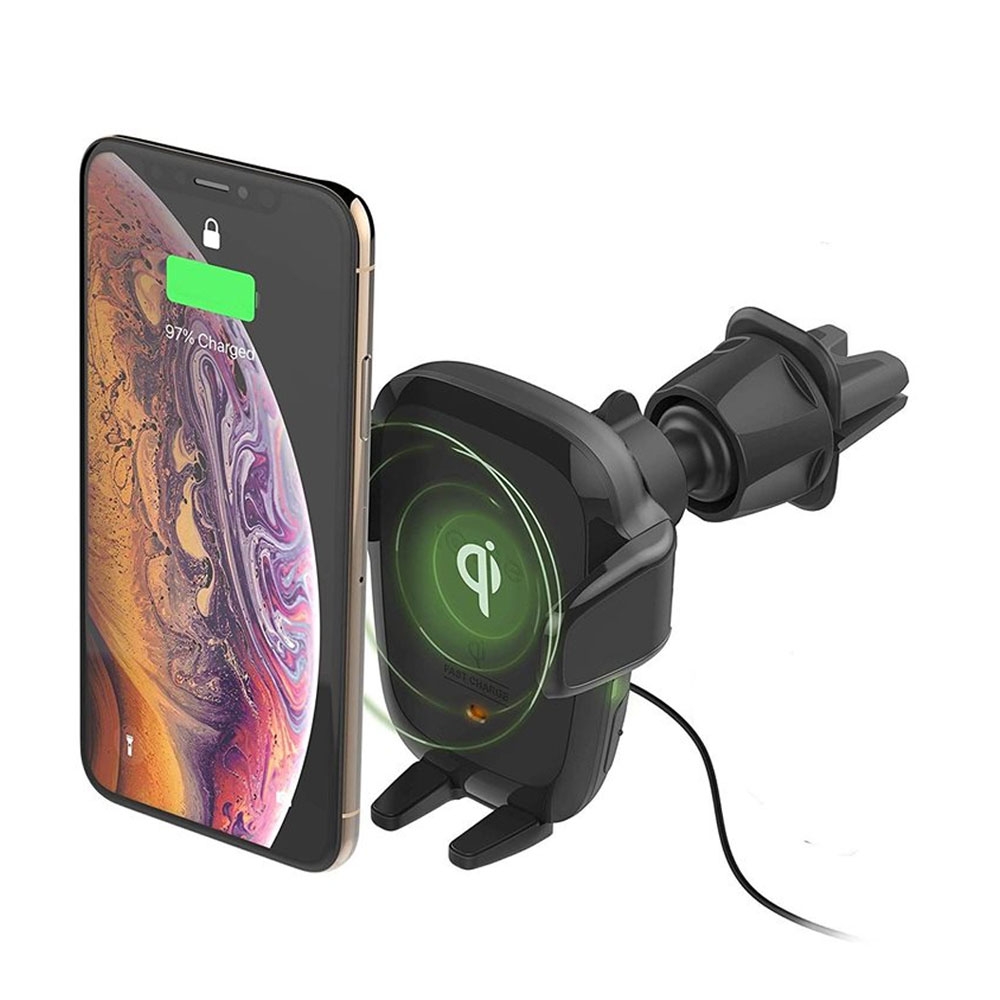 Image of iOttie - 2in1 AutoSense (10W) Qi Wireless Fast Charging Auto KFZ Halterung Lüftungsgitter + CD Slot Schacht (HLCRIO164) - Schwarz bei Apfelkiste.ch