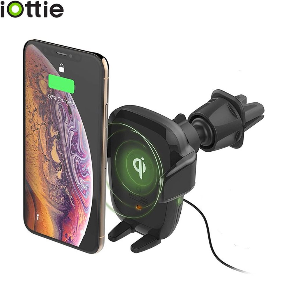 2in1 AutoSense (10W) Qi Wireless Fast Charging Auto KFZ Halterung Lüftungsgitter + CD Slot Schacht (HLCRIO164) - Schwarz