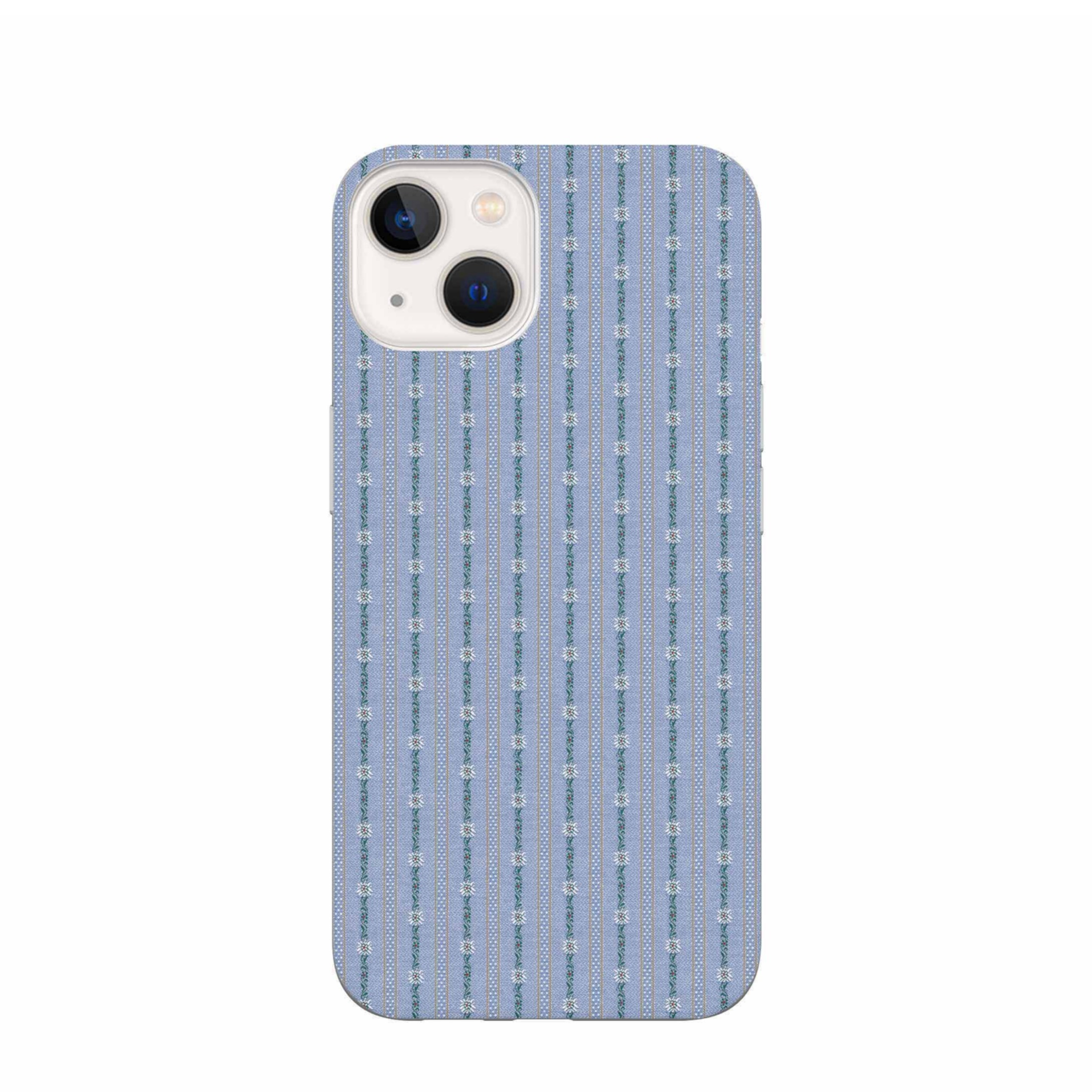 Image of Apfelkiste - iPhone 13 Mini Gummi Schutzhülle Edelweiss Schwinger Design - Transparent bei Apfelkiste.ch