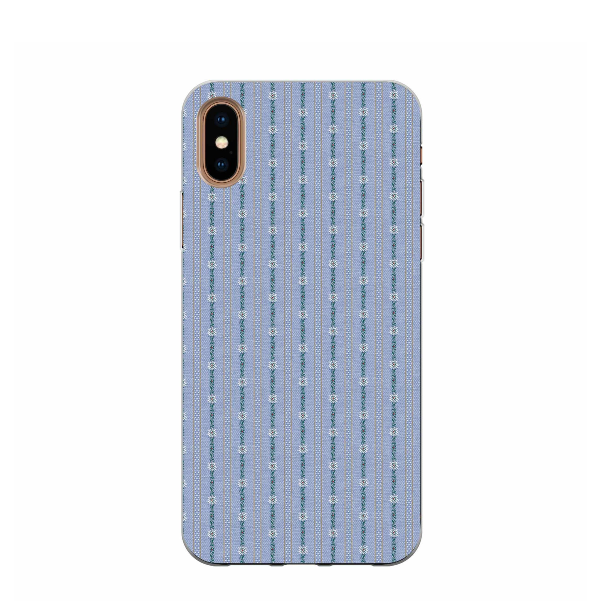 Image of Apfelkiste - iPhone Xs Max Gummi Schutzhülle Edelweiss Schwinger Design - Transparent bei Apfelkiste.ch