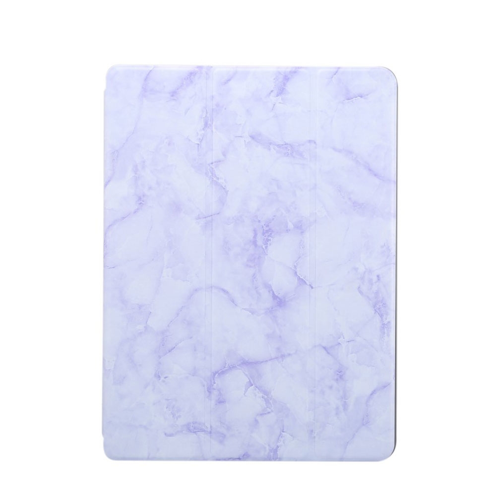 Image of iPad 10.2" (2021/2020/2019) Leder Smart Cover Gummi Schutzhülle + Apple Pencil Halter Marmor Optik - Lila / Blau bei Apfelkiste.ch