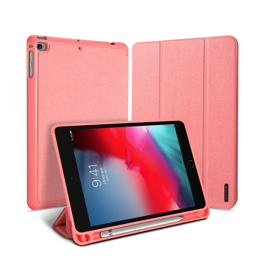 Image of Dux Ducis - iPad Mini 5 (2019) / iPad Mini 4 Tasche Smart Cover Hülle Stoff Design mit Apple Pencil Halterung - Rosa bei Apfelkiste.ch