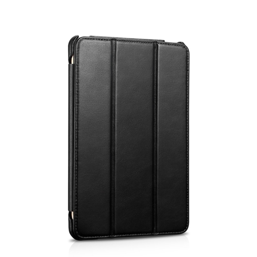 Image of ICarer - iPad Mini 5 (2019) / iPad Mini 4 Echtleder Tasche Smart Case Hülle - Schwarz bei Apfelkiste.ch