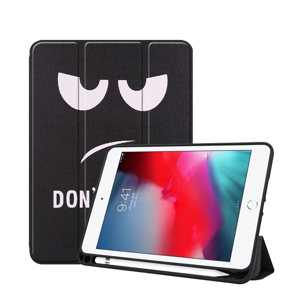 Image of iPad Mini 5 (2019) / iPad Mini 4 Leder Tasche Smart Hülle + Apple Pencil Halterung - Don't Touch Me bei Apfelkiste.ch