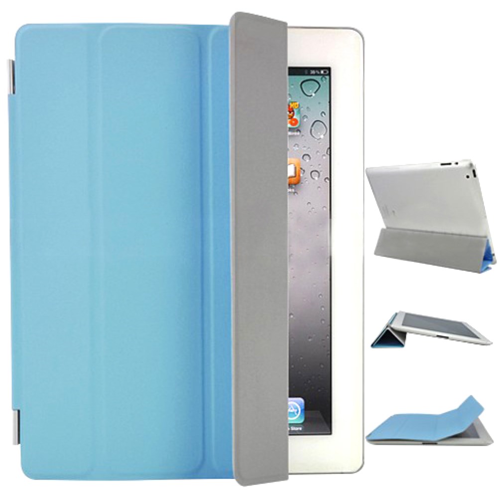 Image of iPad2 / iPad3 / iPad4 Schutzhülle - Smart Cover aus Polyurethan - Hellblau bei Apfelkiste.ch