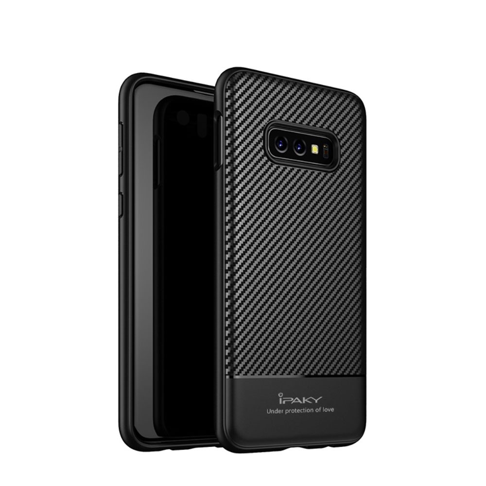 Image of IPAKY - Samsung Galaxy S10e Gummi Hülle Ultra Slim im Carbon Look - Schwarz bei Apfelkiste.ch