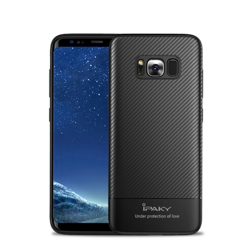 Image of IPAKY - Samsung Galaxy S8 Gummi Hülle Ultra Slim im Carbon Look - Schwarz bei Apfelkiste.ch