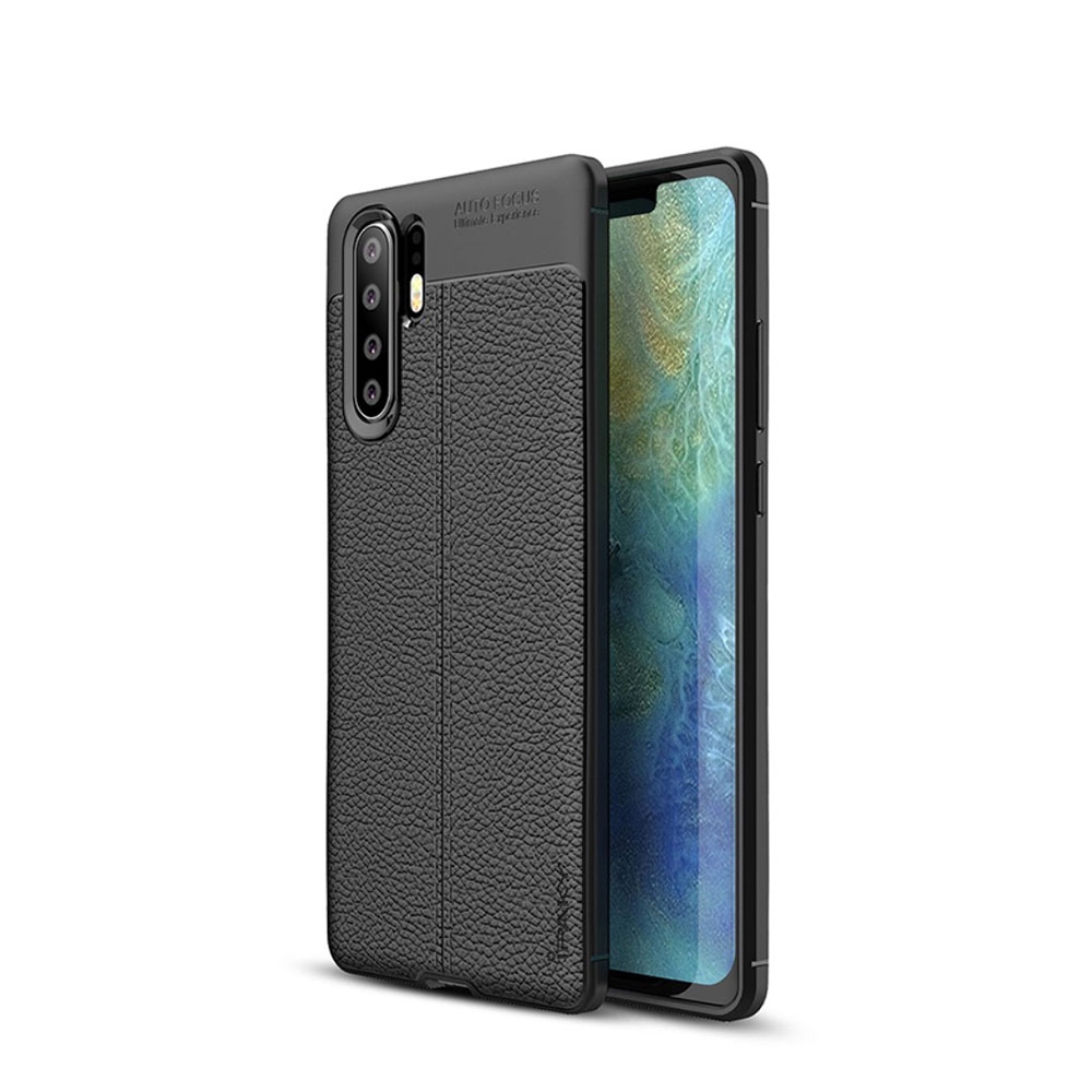 Image of IPAKY - Huawei P30 Pro New Edition / P30 Pro Gummi Hülle Litchi Look - Schwarz bei Apfelkiste.ch