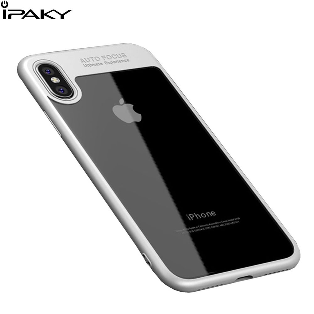iPhone X Hybrid TPU Bumper Hardcase Hülle - Transparent / Weiss