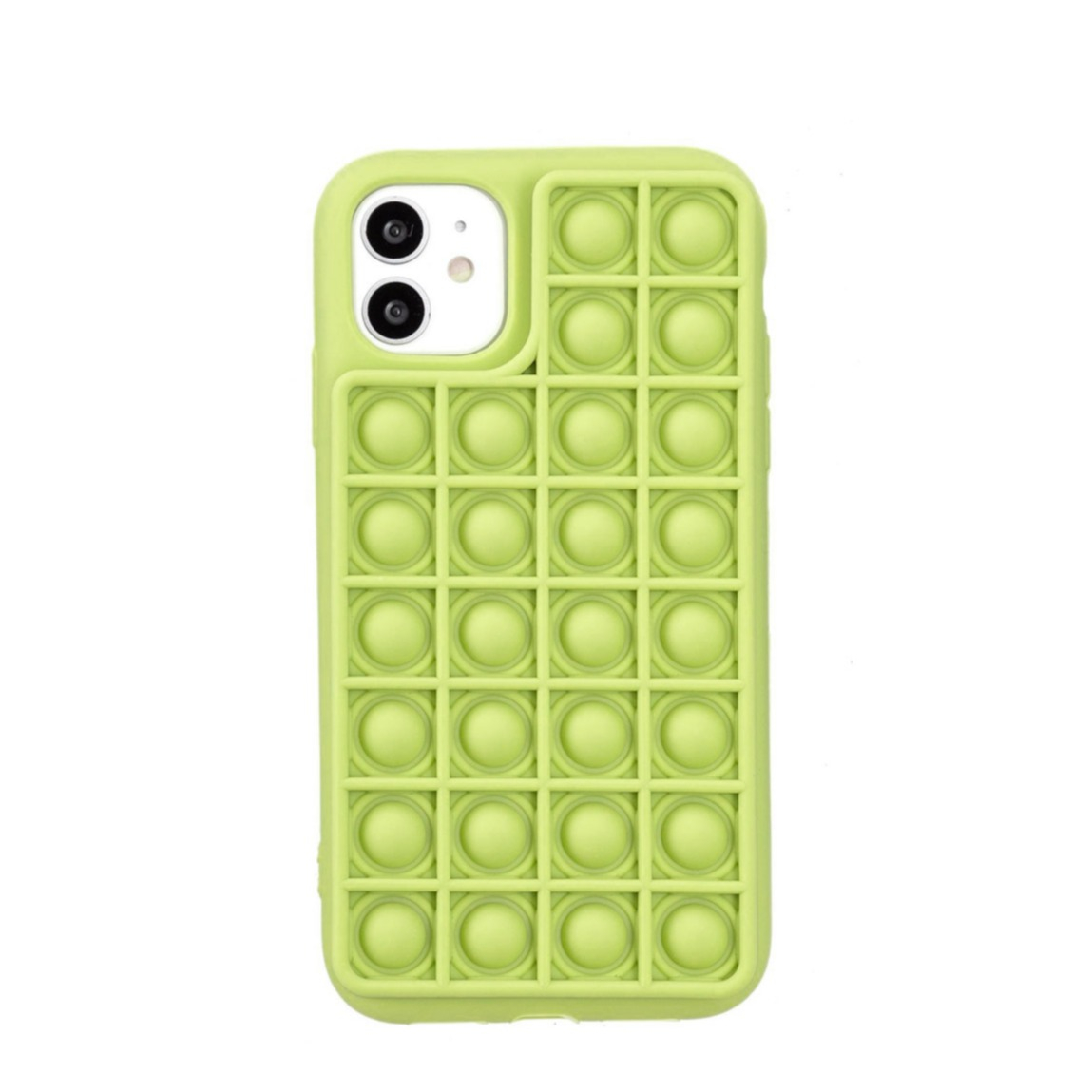 Image of 2in1 iPhone 11 Silikon Bubbles Hülle + Anti Stress Pop It Fidget Rückseite - Grün bei Apfelkiste.ch