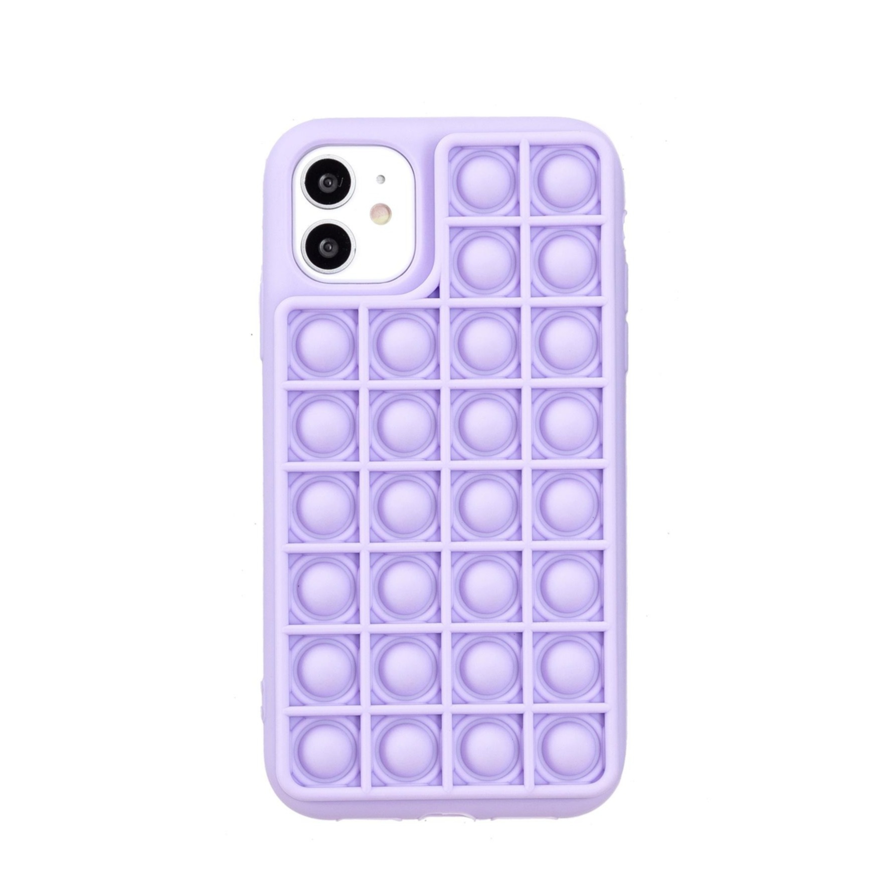 Image of 2in1 iPhone 11 Silikon Bubbles Hülle + Anti Stress Pop It Fidget Rückseite - Lila bei Apfelkiste.ch