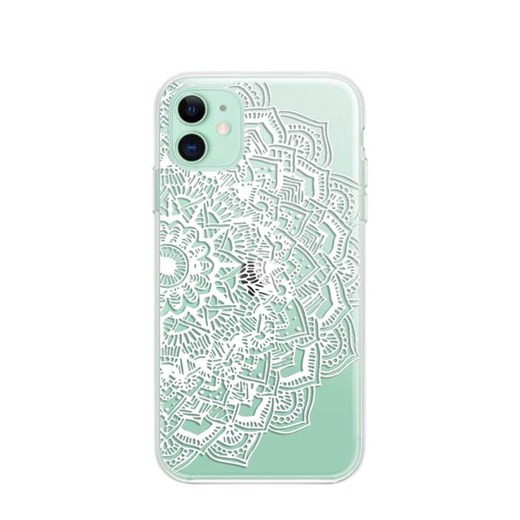 Image of Apfelkiste © - iPhone 11 Gummi Case Hülle Ultra Thin Henna Mandala - Transparent / Weiss bei Apfelkiste.ch