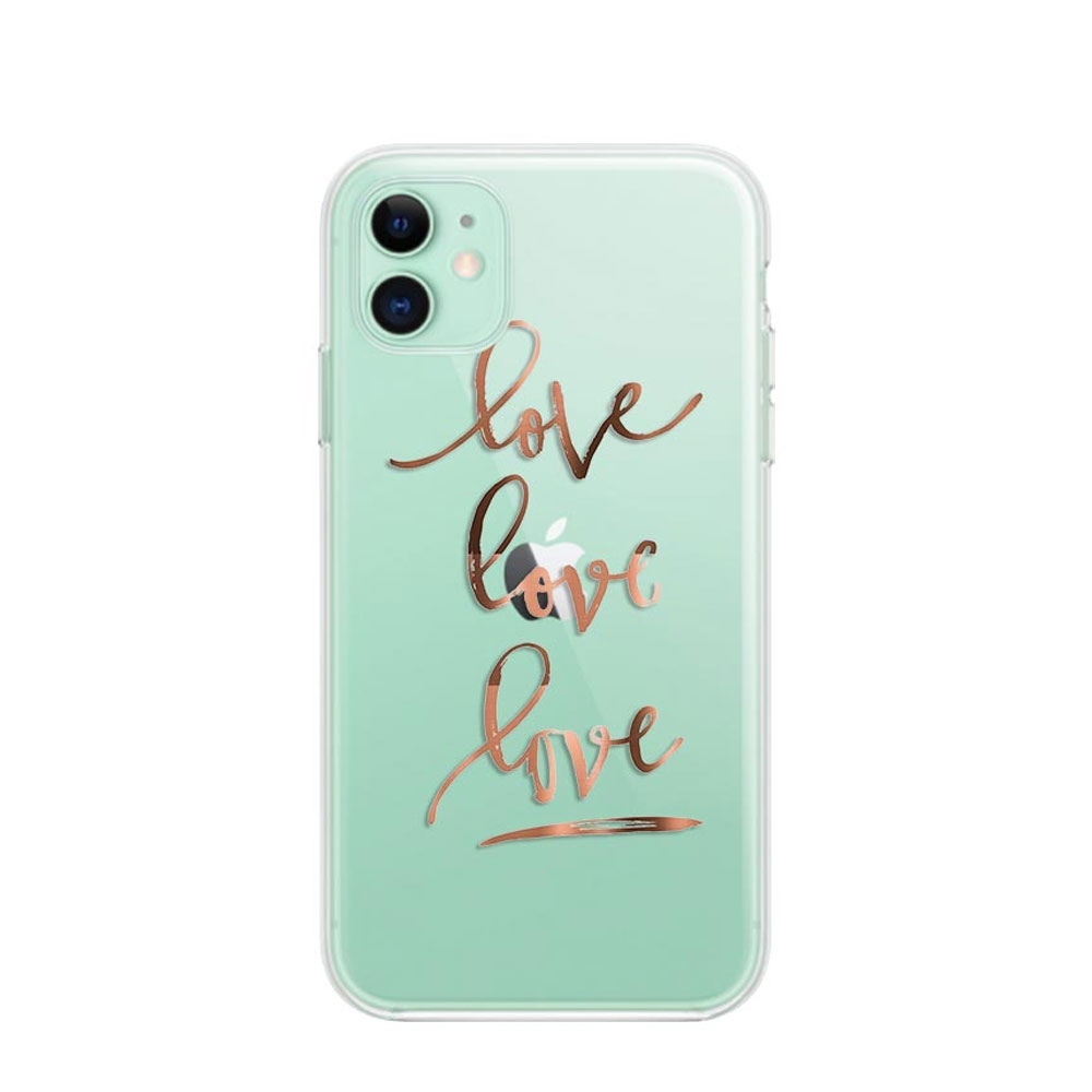 Image of Apfelkiste © - iPhone 11 Gummi Case Hülle Ultra Thin Love Love Love - Transparent bei Apfelkiste.ch