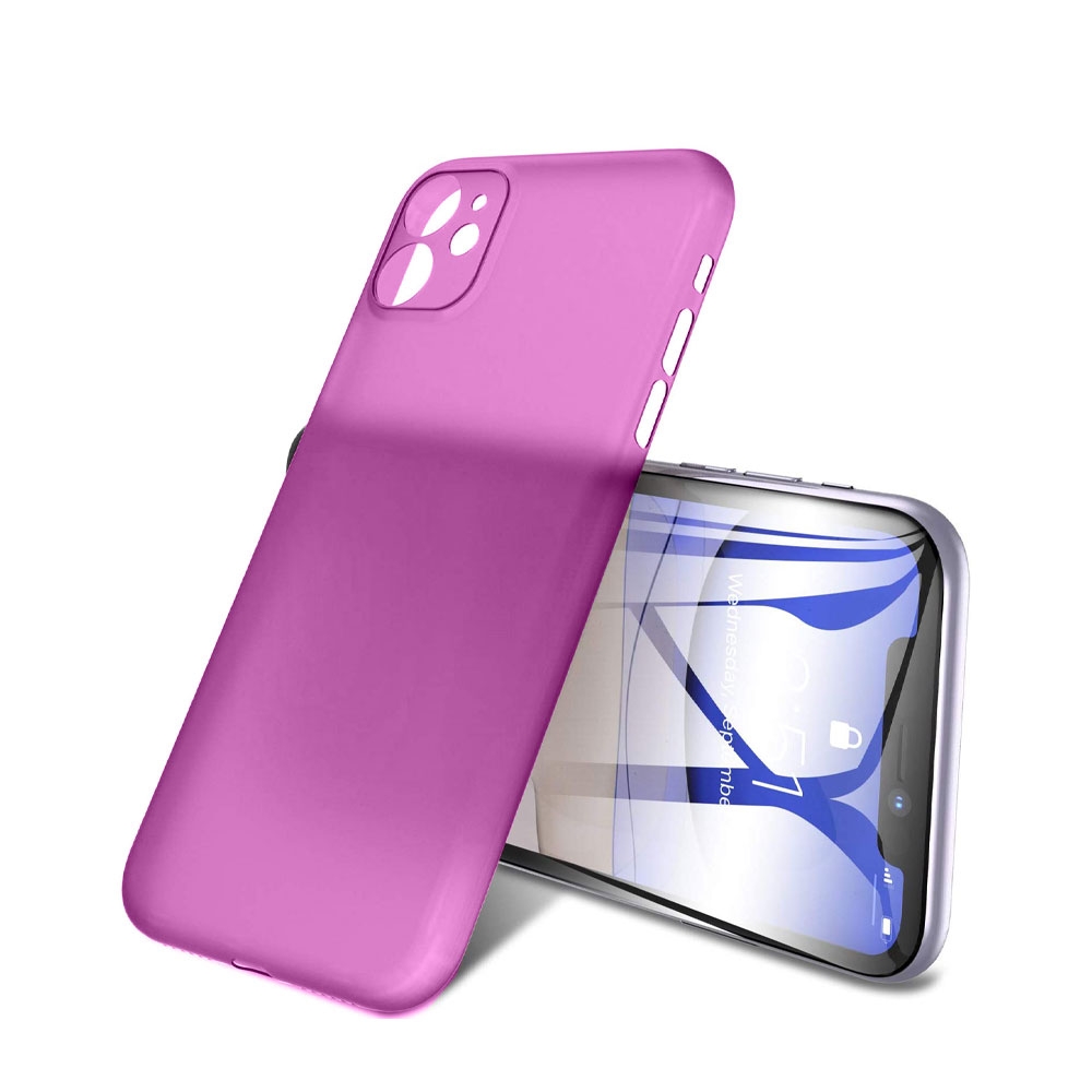 Image of Apfelkiste © - iPhone 11 Kunststoff Hülle Case Ultra Thin 0.45 mm - Pink / Transparent (Matt) bei Apfelkiste.ch