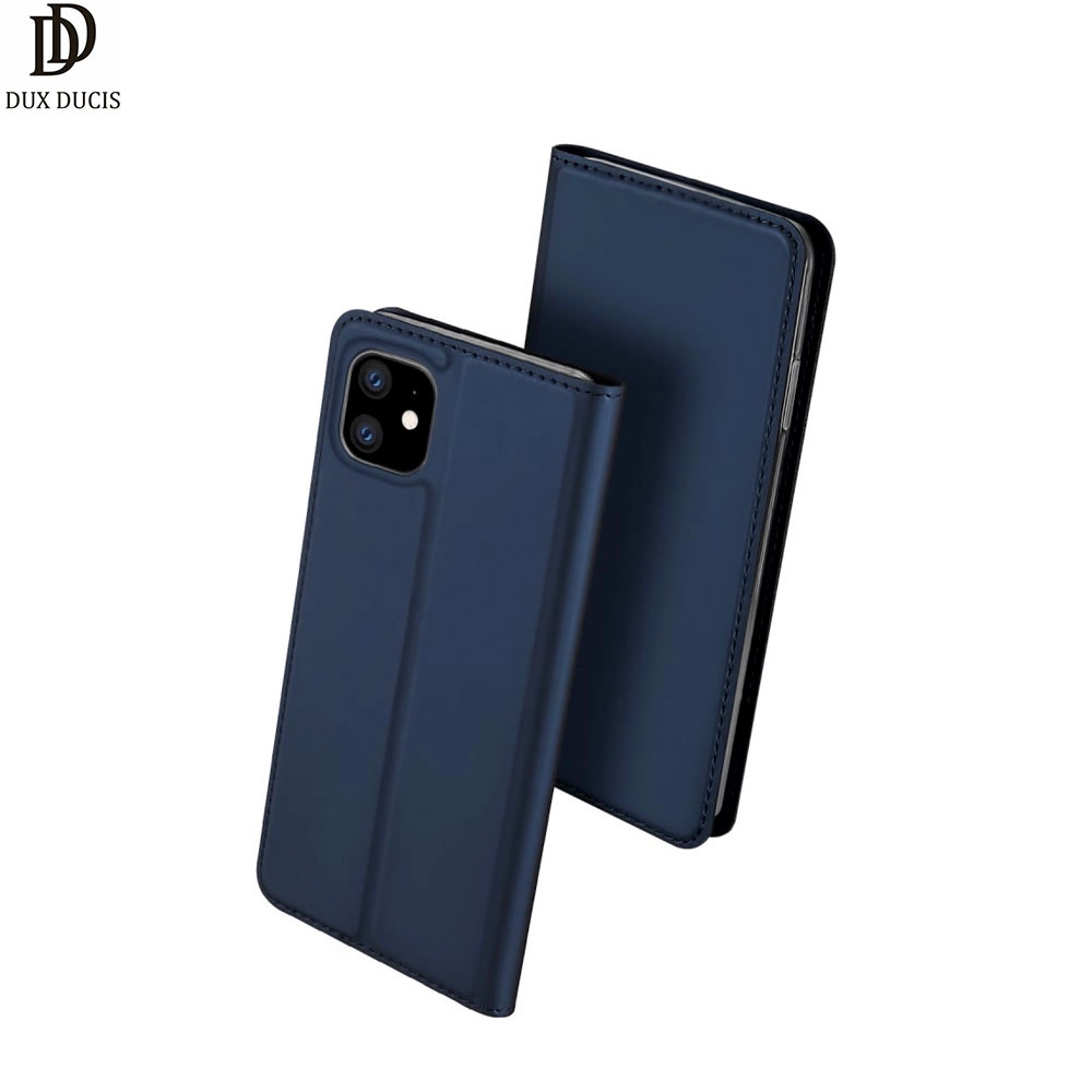 iPhone 11 Flip Wallet Cover Leder Tasche - Dunkelblau