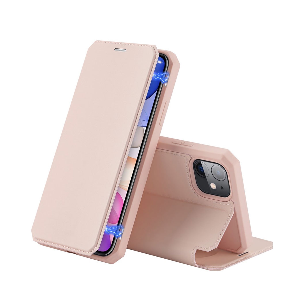 Image of Dux Ducis - iPhone 11 Magnet Flip Wallet Cover Leder Tasche - Rosa bei Apfelkiste.ch