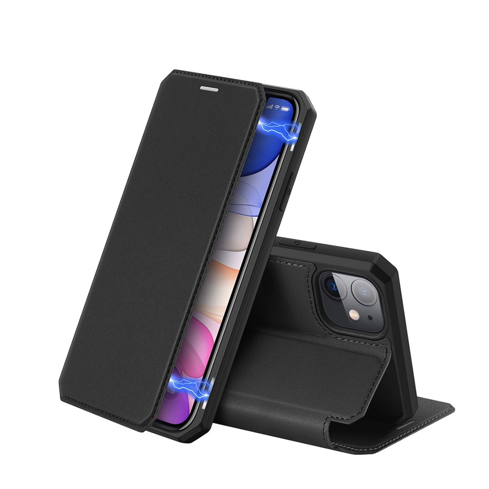 Image of Dux Ducis - iPhone 11 Magnet Flip Wallet Cover Leder Tasche - Schwarz bei Apfelkiste.ch