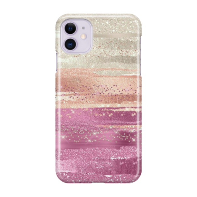Image of iPhone 11 Hardcase Schutzhülle Glitzer Color - Rosa / Roségold bei Apfelkiste.ch