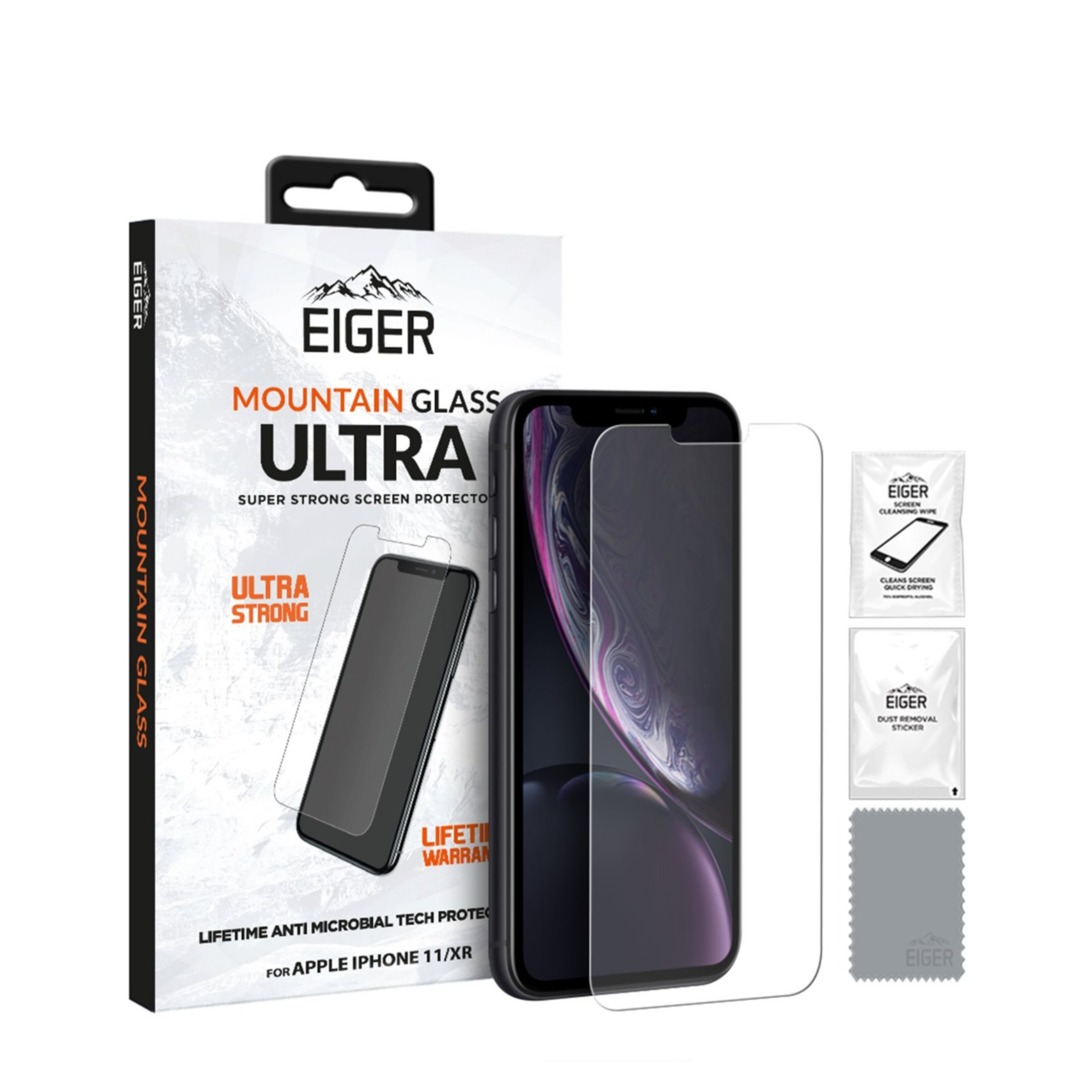 Image of Eiger - iPhone 11 / iPhone Xr Antimikrobielle Mountainglass Ultra 2.5D Panzer Glas Display Schutz Case Friendly (EGMSP00161) bei Apfelkiste.ch