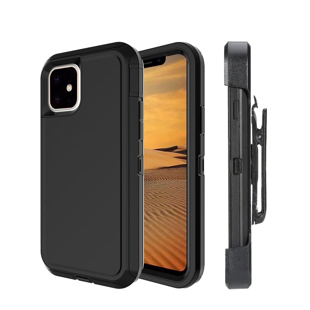 Image of iPhone 11 Outdoor Hybrid Schutz Hülle Defender + Gürtel Clip Holster - Schwarz bei Apfelkiste.ch