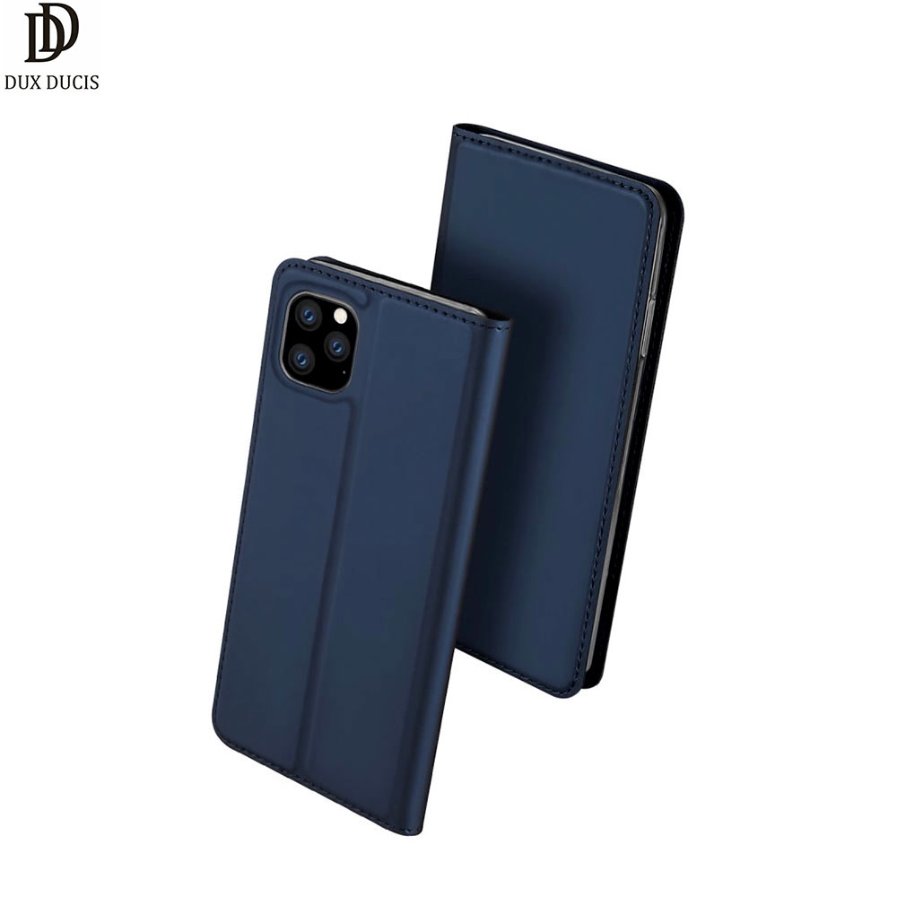 iPhone 11 Pro Flip Wallet Cover Leder Tasche - Dunkelblau