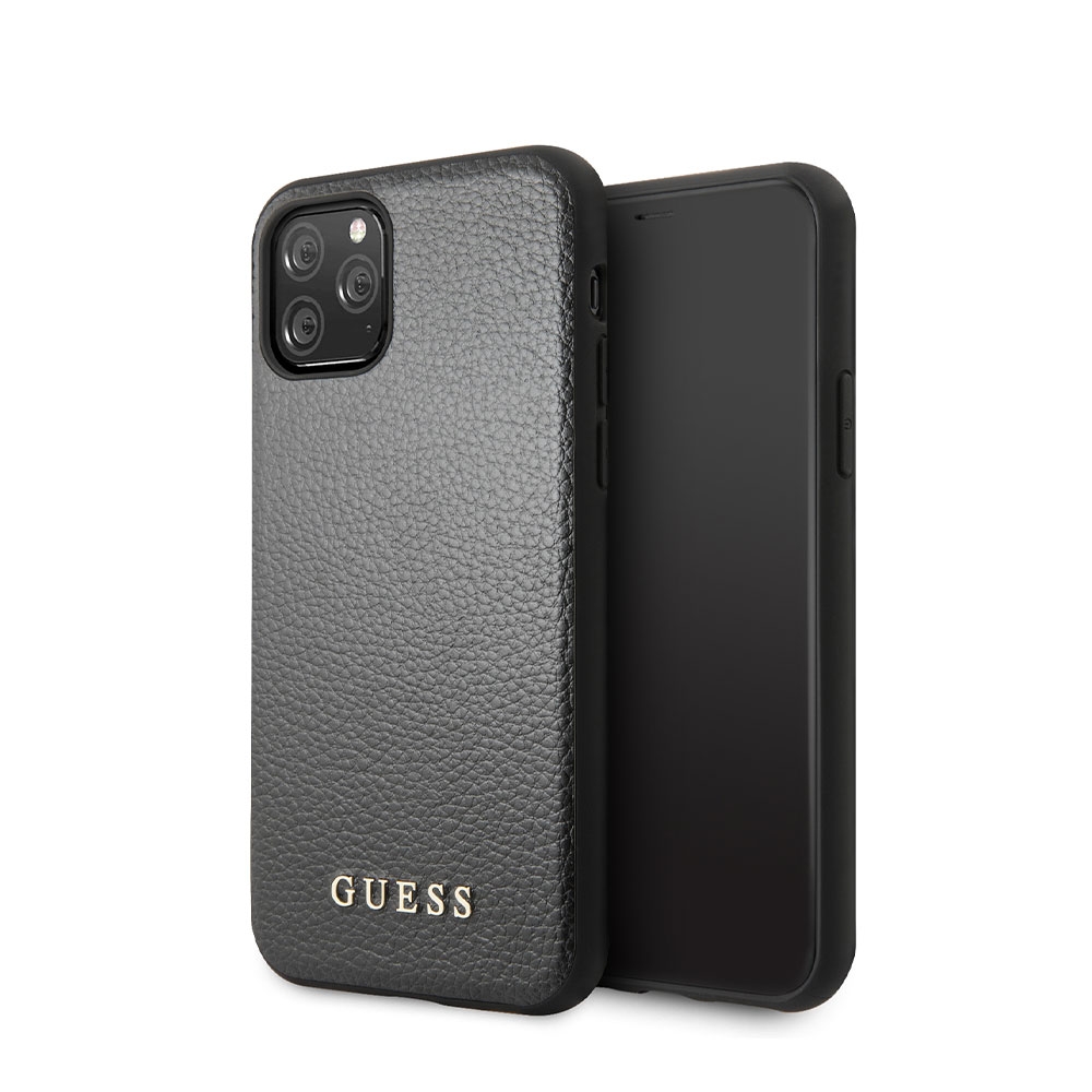 Image of Guess - iPhone 11 Pro Leder Hardcase Hülle Iridescent (GUHCN58IGLBK) - Schwarz bei Apfelkiste.ch