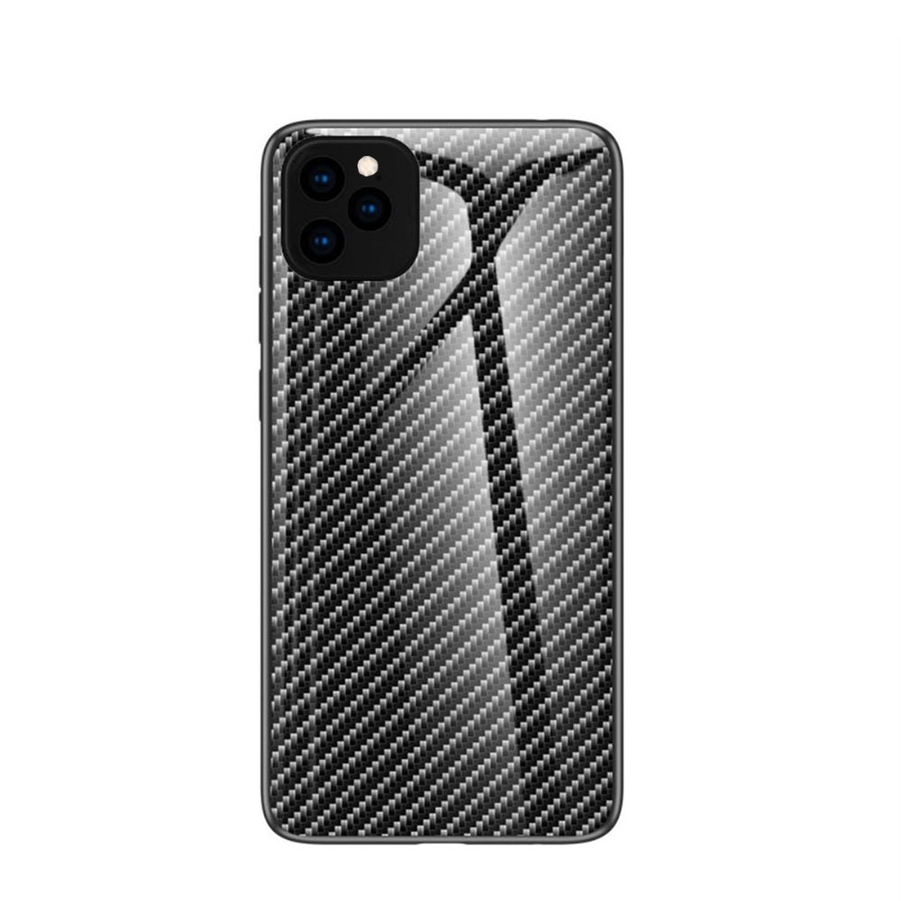 Image of iPhone 11 Pro Hardcase Hybrid Schutzhülle Glas Rückseite im Carbon Look - Schwarz bei Apfelkiste.ch