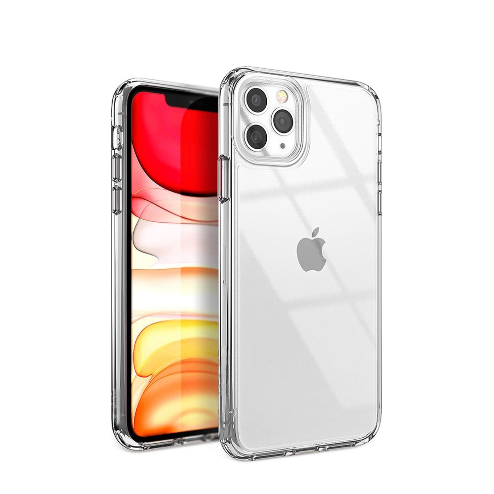 Image of iPhone 11 Pro Hybrid Hülle TPU Bumper + Acryl Rückseite - Transparent / Schwarz bei Apfelkiste.ch