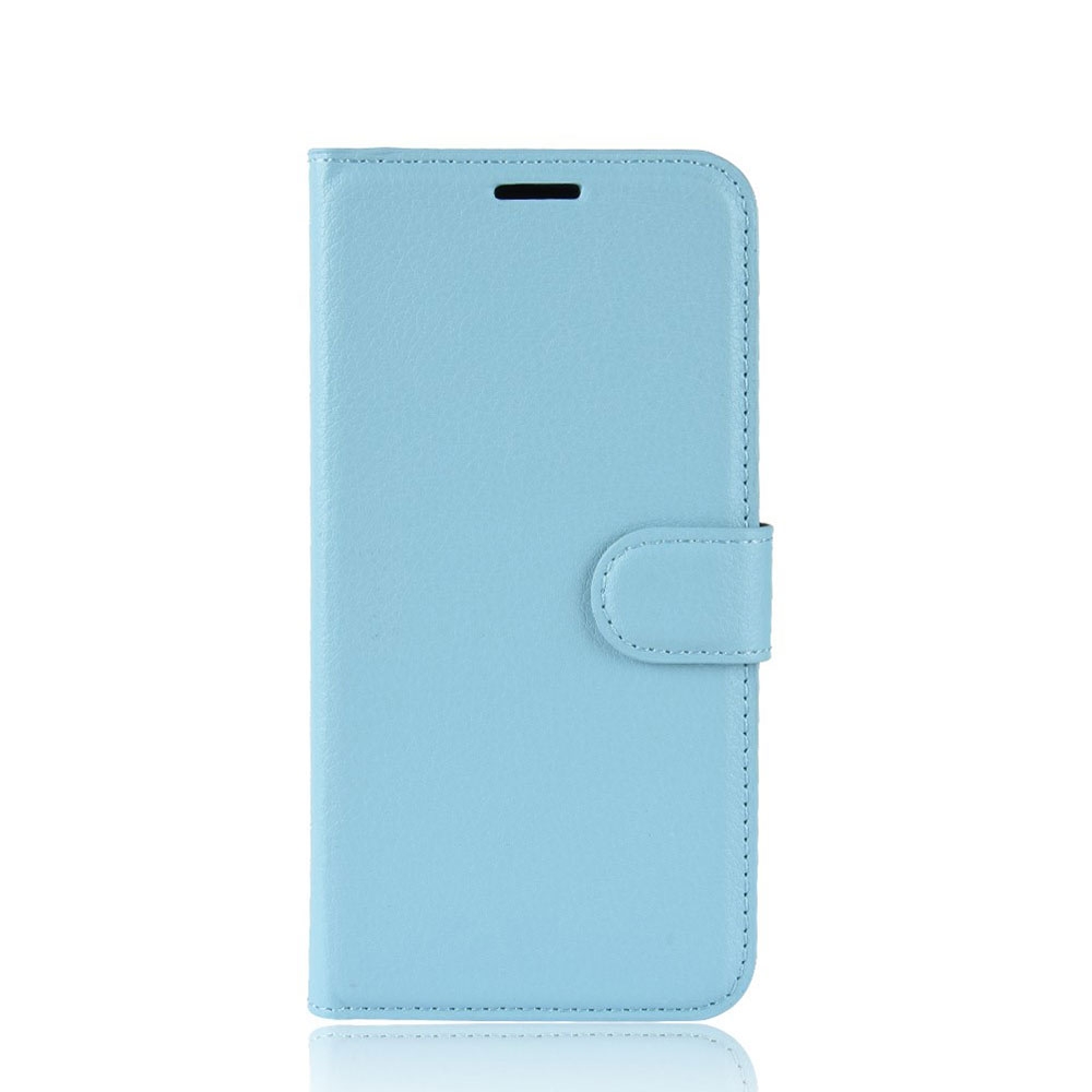 Image of iPhone 11 Pro Leder Tasche Flip Cover Litchi Look - Blau bei Apfelkiste.ch