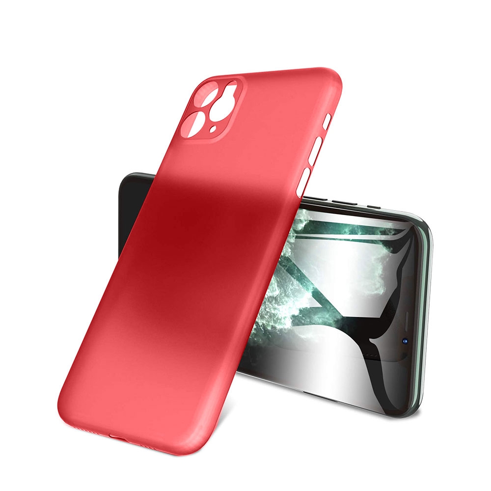 Image of Apfelkiste © - iPhone 11 Pro Max Kunststoff Hülle Case Ultra Thin 0.45 mm - Rot / Transparent (Matt) bei Apfelkiste.ch