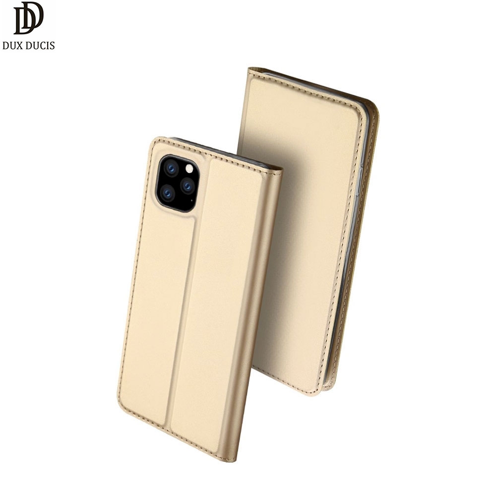 iPhone 11 Pro Max Flip Wallet Cover Leder Tasche - Gold