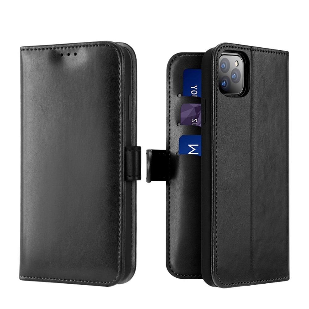 Image of Dux Ducis - iPhone 11 Pro Max Flip Cover Wallet Leder Tasche mit Kartenfächern - Schwarz bei Apfelkiste.ch