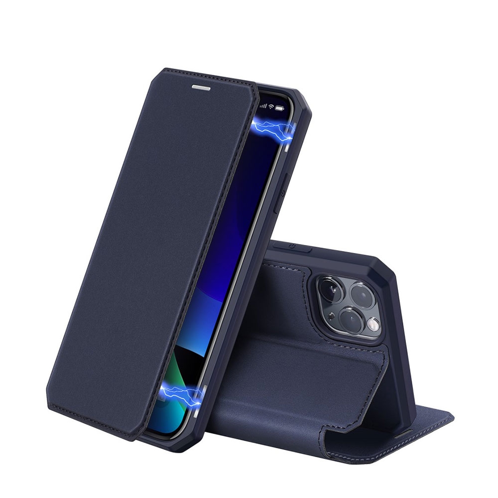 Image of Dux Ducis - iPhone 11 Pro Max Magnet Flip Wallet Cover Leder Tasche - Dunkelblau bei Apfelkiste.ch