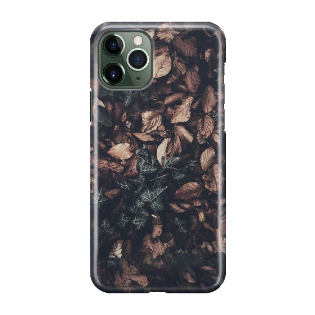 iPhone 11 Pro Max Hardcase Schutzhülle Efeu Laub - Braun