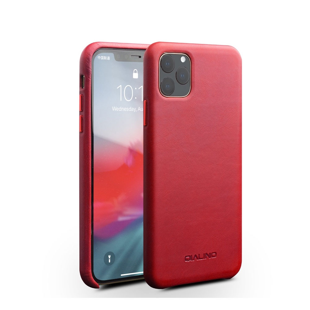 Image of Qialino - iPhone 11 Pro Echtleder Hülle Back Case - Rot bei Apfelkiste.ch
