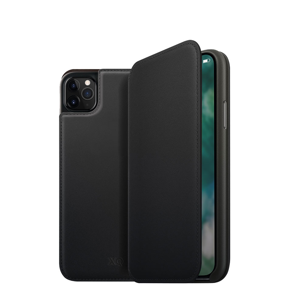 Image of XQISIT - iPhone 11 Pro Leder Tasche Folio Plus Case mit Kartenfach (36714) - Schwarz bei Apfelkiste.ch