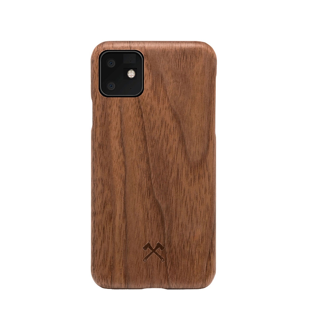 Image of Woodcessories - iPhone 11 EcoCase Slim Echt Holz Hülle Walnuss FSC Zertifiziert (ECO311) - Dunkelbraun bei Apfelkiste.ch