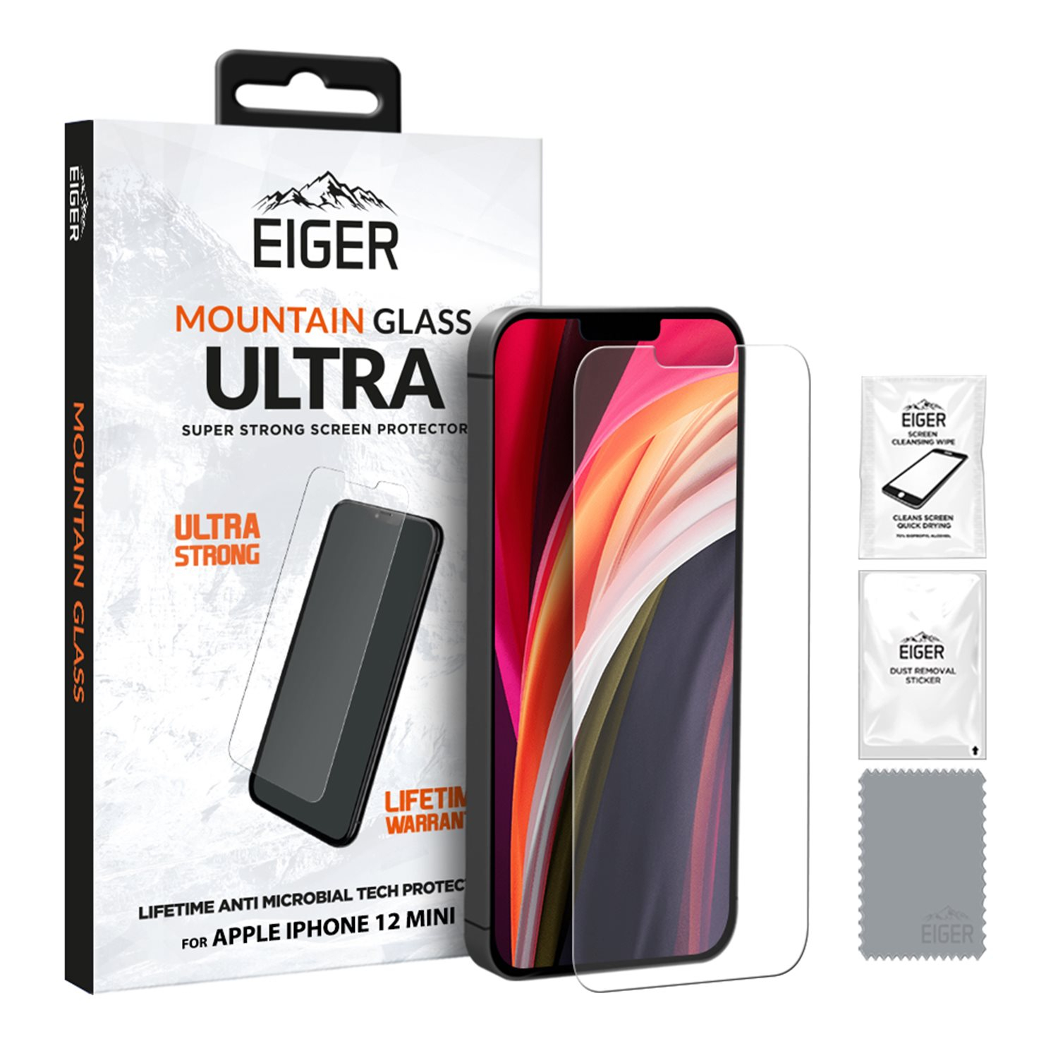 Image of Eiger - iPhone 12 / iPhone 12 Pro Antimikrobielle Mountainglass Ultra 2.5D Panzer Glas Display Schutz Case Friendly (EGMSP00156) bei Apfelkiste.ch
