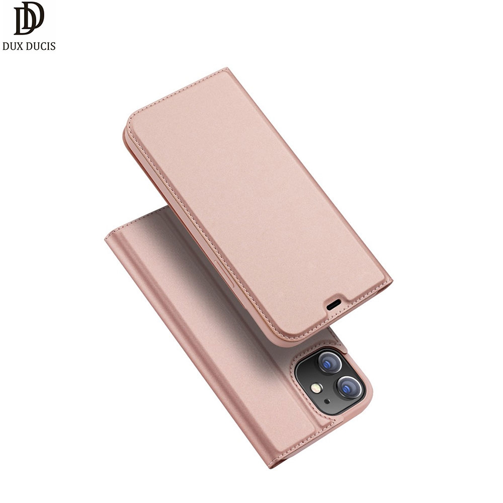 iPhone 12 Mini Flip Wallet Cover Leder Tasche - Roségold