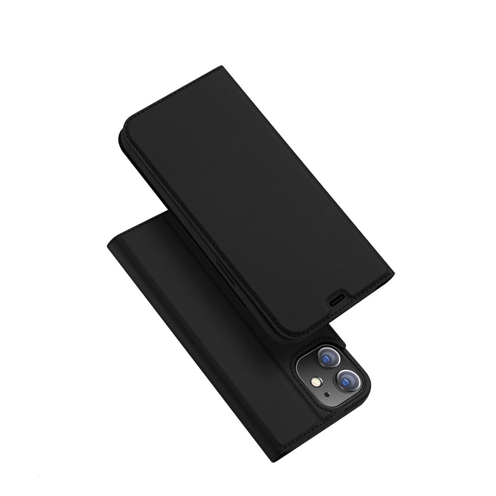 Image of Dux Ducis - iPhone 12 Mini Flip Wallet Cover Leder Tasche - Schwarz bei Apfelkiste.ch