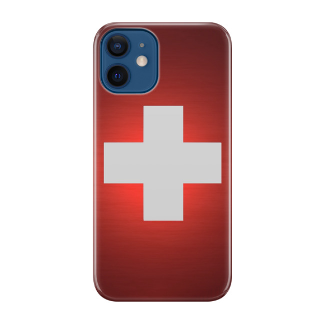 Image of iPhone 12 Mini Hardcase Schutzhülle Schweiz Fussball EM 2021 (Euro 2020) - Rot / Weiss bei Apfelkiste.ch