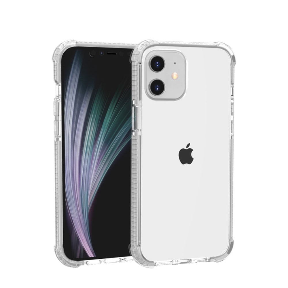Image of iPhone 12 Mini Hybrid Bumper Hülle mit Air Cushion Fallschutz - Weiss / Transparent bei Apfelkiste.ch