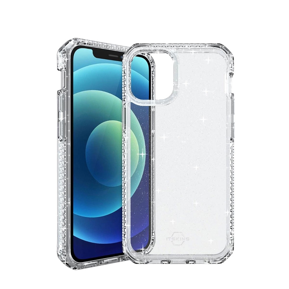 Image of ITSkins - iPhone 12 Mini Hybrid Spark Antimikrobielle Glitzer Schutzhülle (Fallschutz 3m) - Transparent bei Apfelkiste.ch