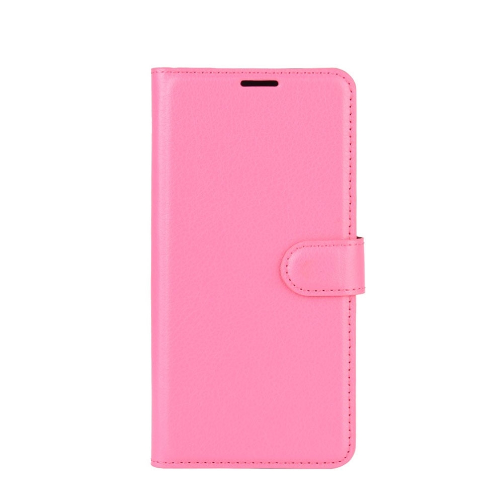 Image of iPhone 12 Mini Leder Tasche Flip Cover Litchi Look - Pink bei Apfelkiste.ch