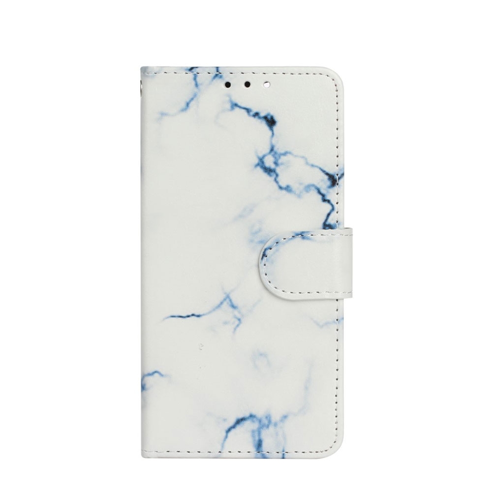 Image of iPhone 12 Mini Leder Tasche Flip Cover Marmor Marble - Weiss bei Apfelkiste.ch