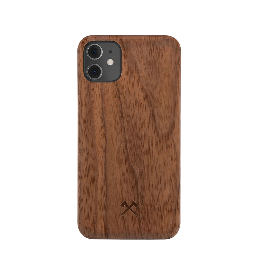 Image of Woodcessories - iPhone 12 Mini EcoCase Slim Echt Holz Hülle Walnuss FSC Zertifiziert (ECO448) - Dunkelbraun bei Apfelkiste.ch
