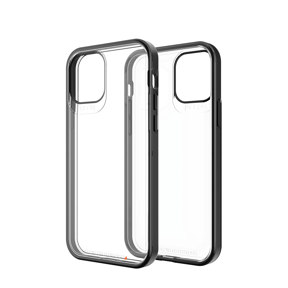 Image of Gear4 - iPhone 12 / iPhone 12 Pro Hybrid Hülle TPU Bumper + Hardcase Rückseite Hackney 5G (IC1261H5GBLK) - Transparent / Schwarz bei Apfelkiste.ch