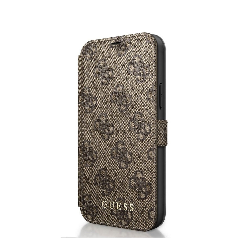 Image of Guess - iPhone 12 / iPhone 12 Pro Charms Book Leder Tasche (GUFLBKSP12M4GB) - Braun bei Apfelkiste.ch