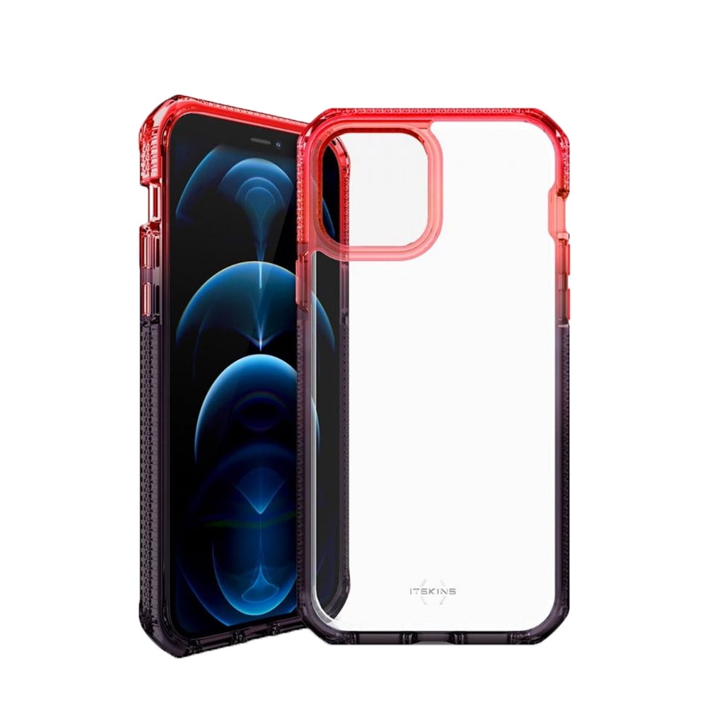 Image of ITSkins - iPhone 12 / iPhone 12 Pro Supreme Prism Antimikrobielle Hardcase Hülle (Fallschutz 4.5 Meter) - Schwarz / Rot bei Apfelkiste.ch